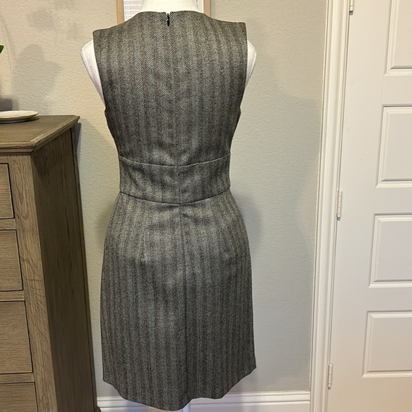 Adam Adam Lippes | Black & White 100% Wool V Neck Shift Dress | Size 0 - Picture 10 of 14